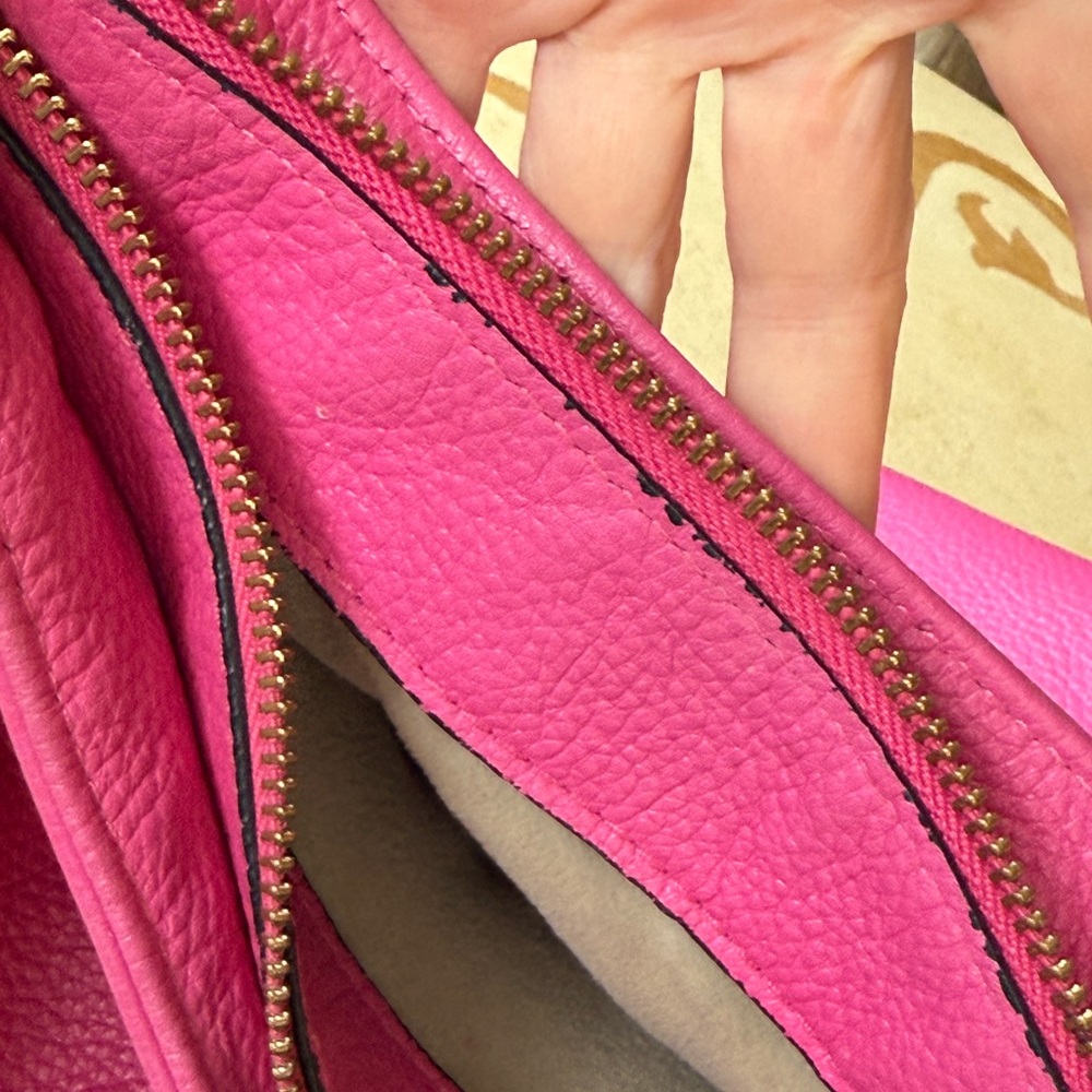 Jil Sander Barbie Pink leather hand bag gold accents - Picture 11 of 15